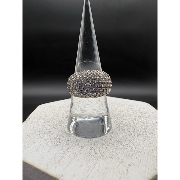 Jewelry - Sterling Silver 925 Pave Dome Ring Size 8 Multi Stone 7.34g
